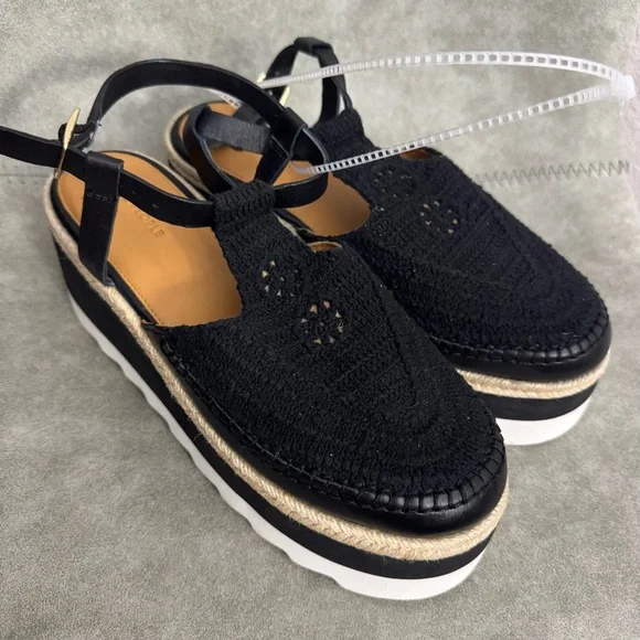 NWT Free People Morning In Mykonos Crochet Platform Wedge Espadrilles Sz 10